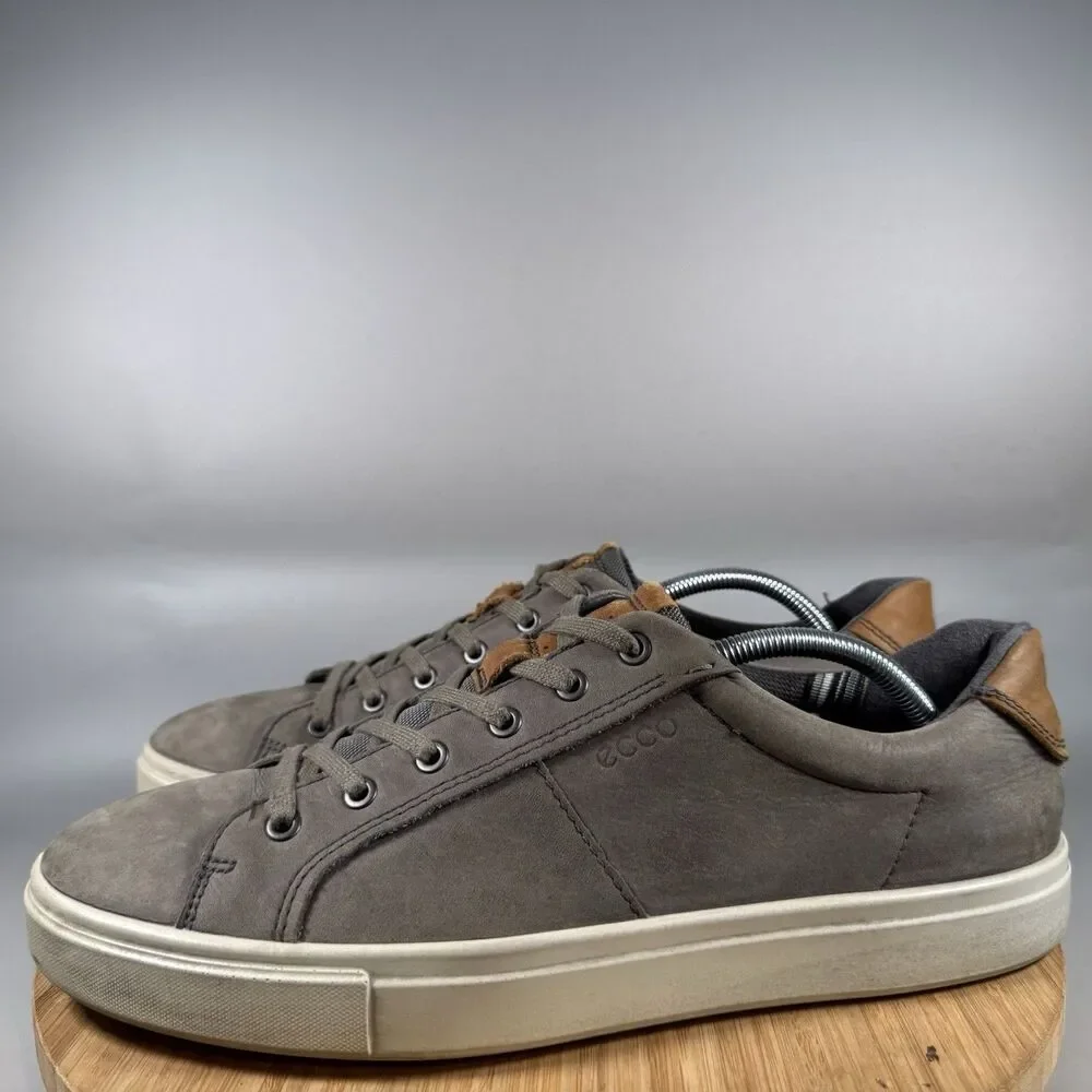 S ECCO Kyle Classic Nubuck Grey Tie‎ Sneakers Shoes Mens EU 46 US 12
